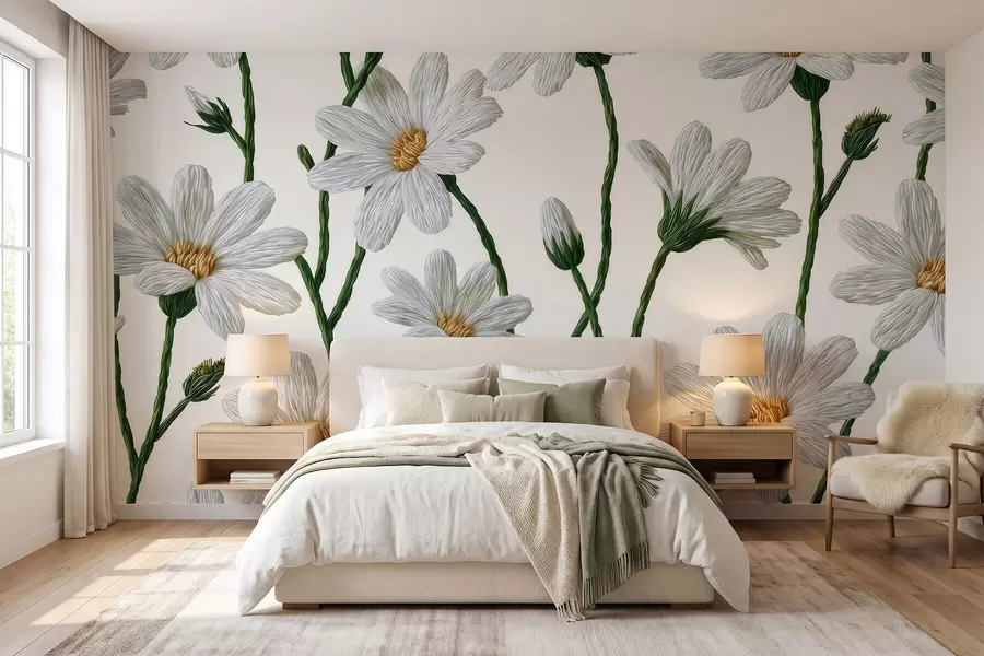 wall murals Беле дивље тратинчице w09915