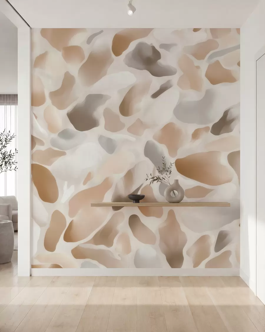 wall murals Апстрактна природна терацо текстура у светлим тоновима w09933