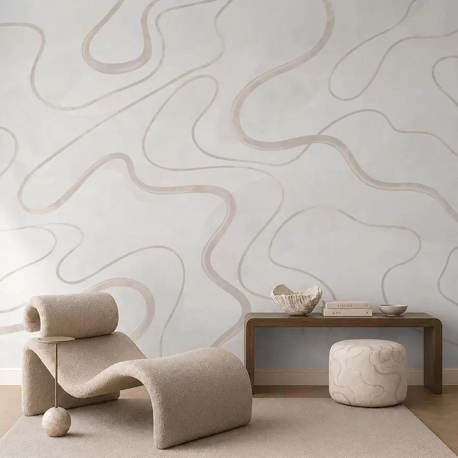 wall murals Апстрактне текуће линије на светлој позадини w05726