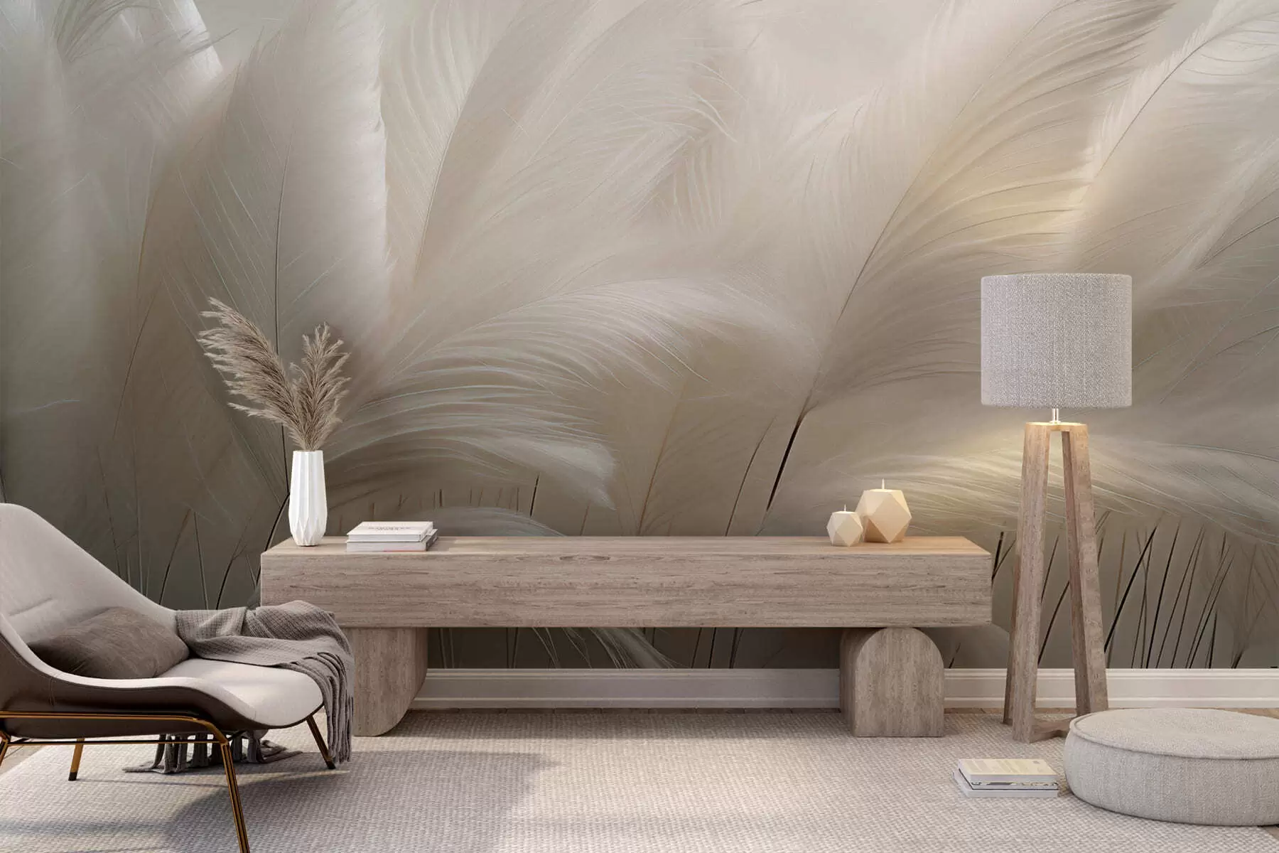 wall murals Нежни таласи пампас траве w05717
