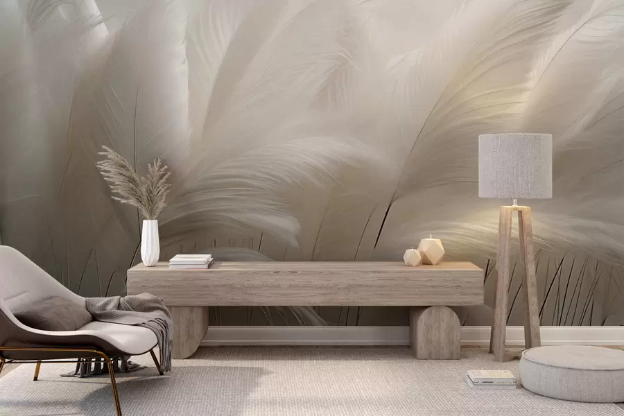 wall murals Нежни таласи пампас траве w05717