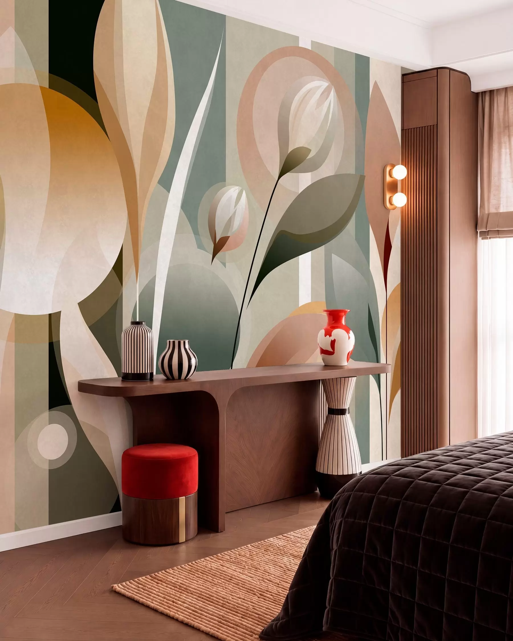 wall murals Grafički biljni oblici w05750