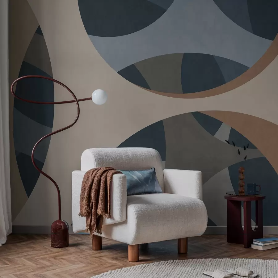 wall murals савремена текстурна апстракција у нијансама плаве и беж w05751