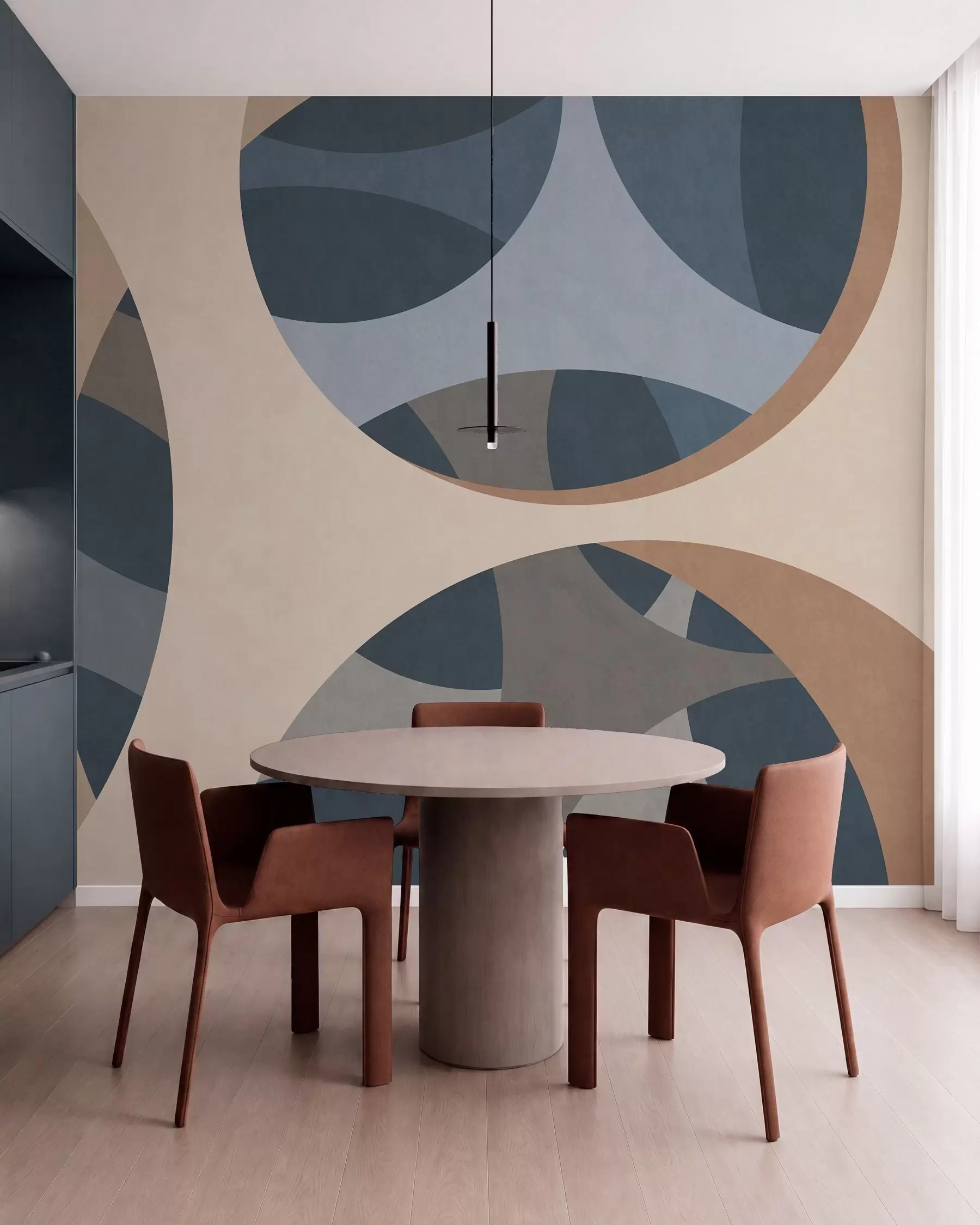 wall murals савремена текстурна апстракција у нијансама плаве и беж w05751