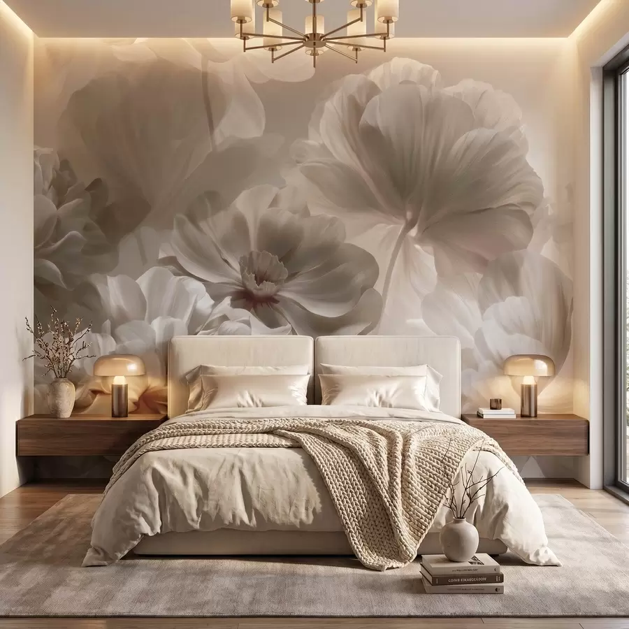 wall murals Апстрактне кремасте латице магнолије w09937