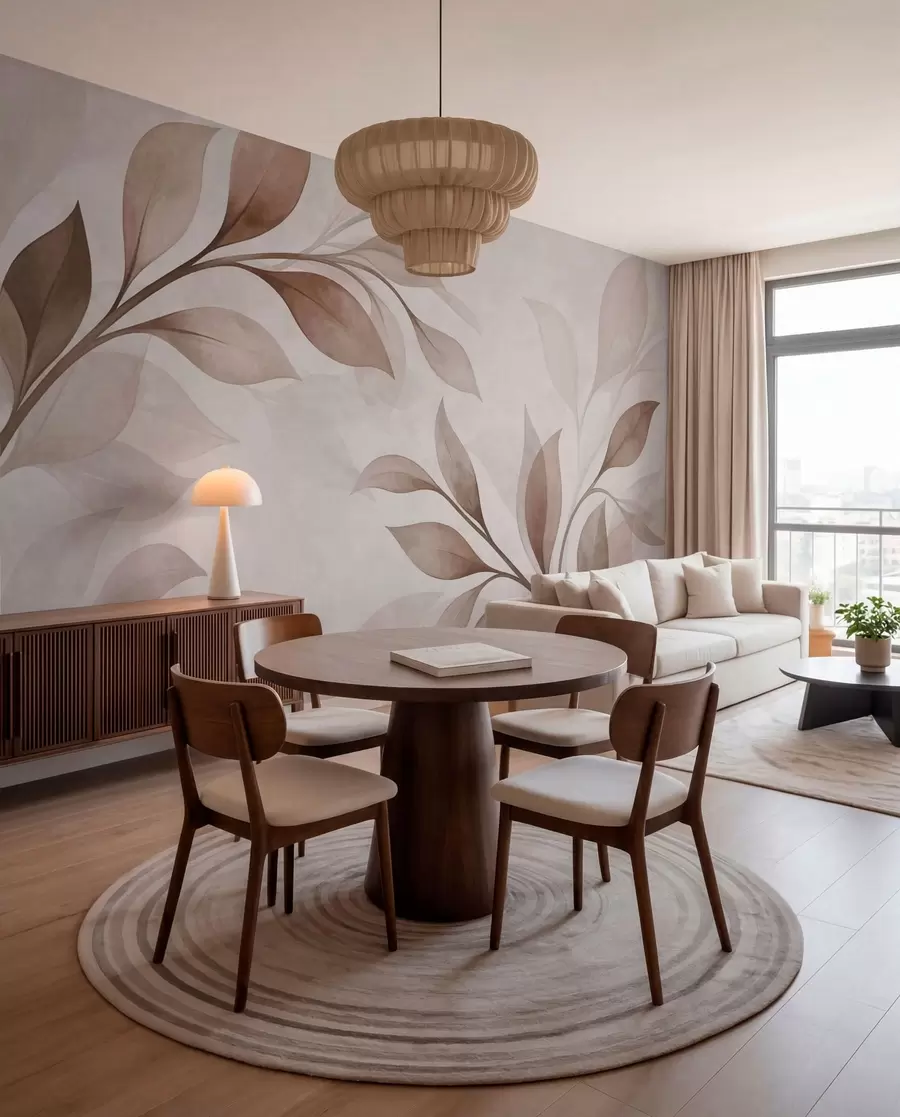 wall murals Велики листови у топлим беж и смеђим тоновима w05693v1