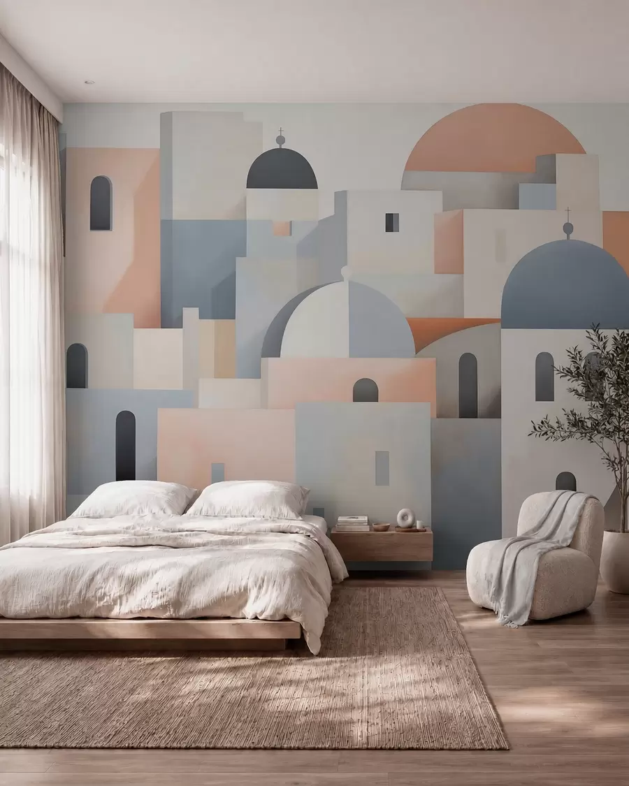 wall murals Апстрактна силуета града w05780
