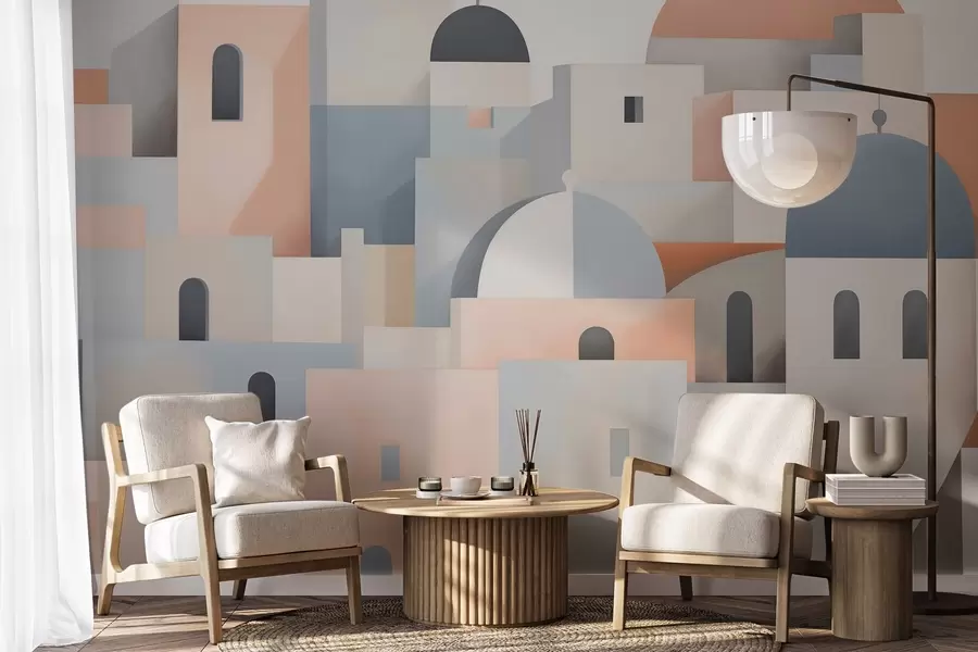 wall murals Апстрактна силуета града w05780