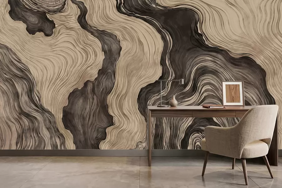 wall murals Апстрактни узорак са линеарним дизајном дрвета w05729