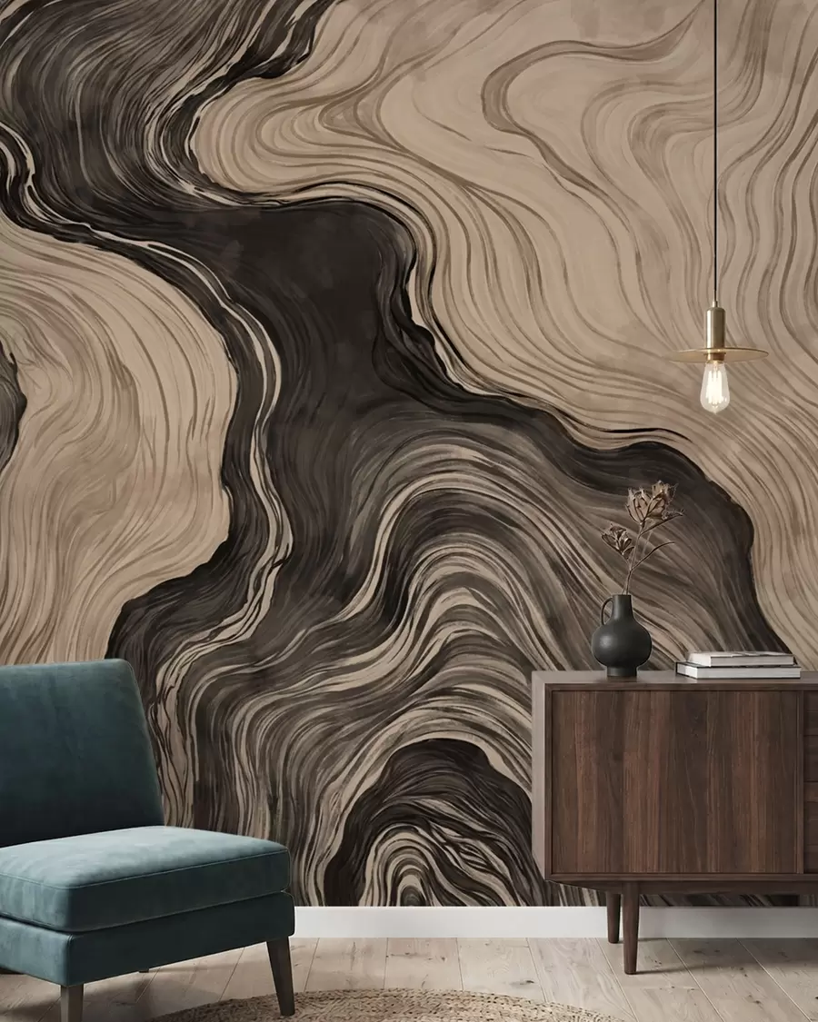 wall murals Апстрактни узорак са линеарним дизајном дрвета w05729