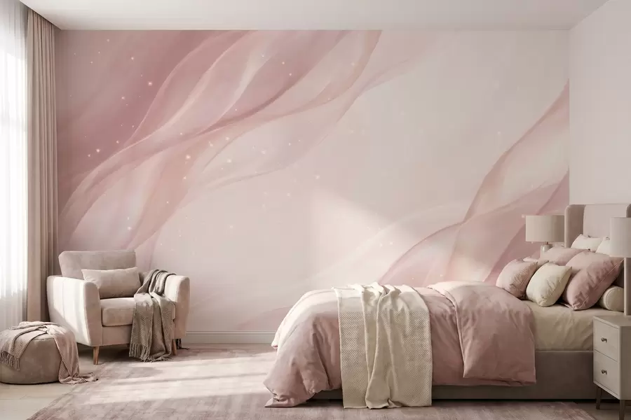 wall murals Нежна апстрактна композиција у нежним ружичастим нијансама w09959