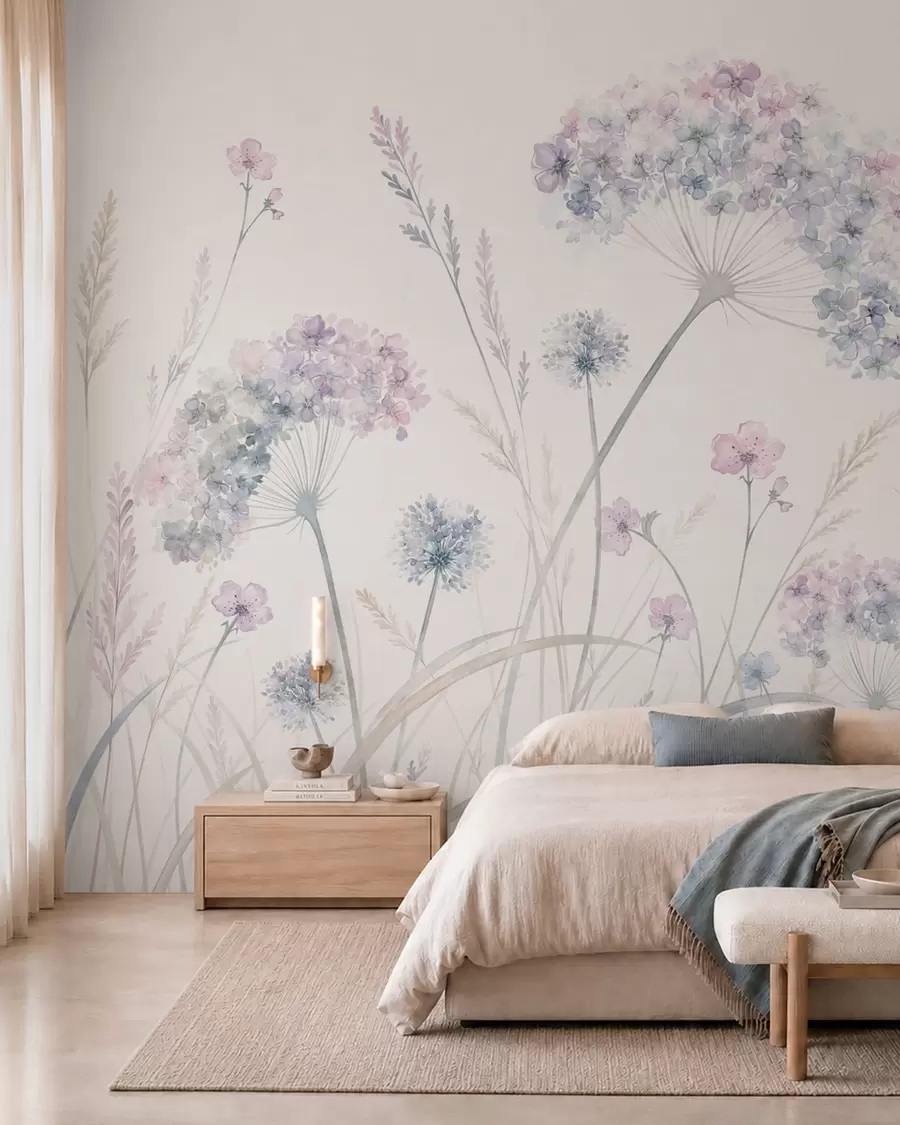 wall murals Plavi livadski cvjetovi w05731