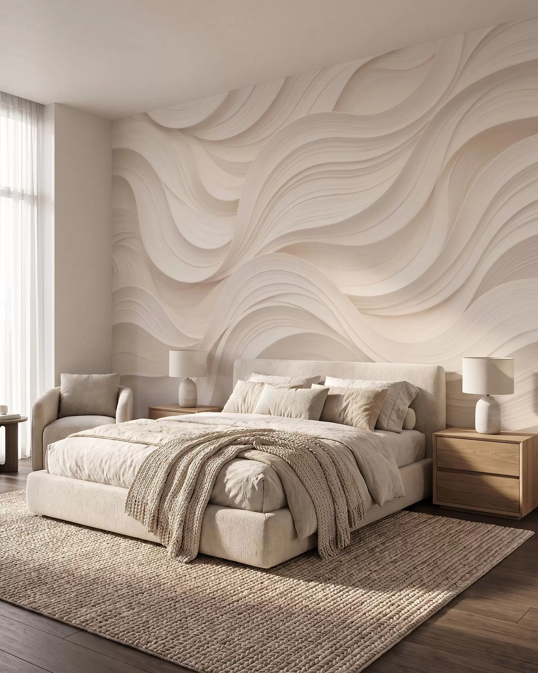 wall murals Talasi u puder roze w09957