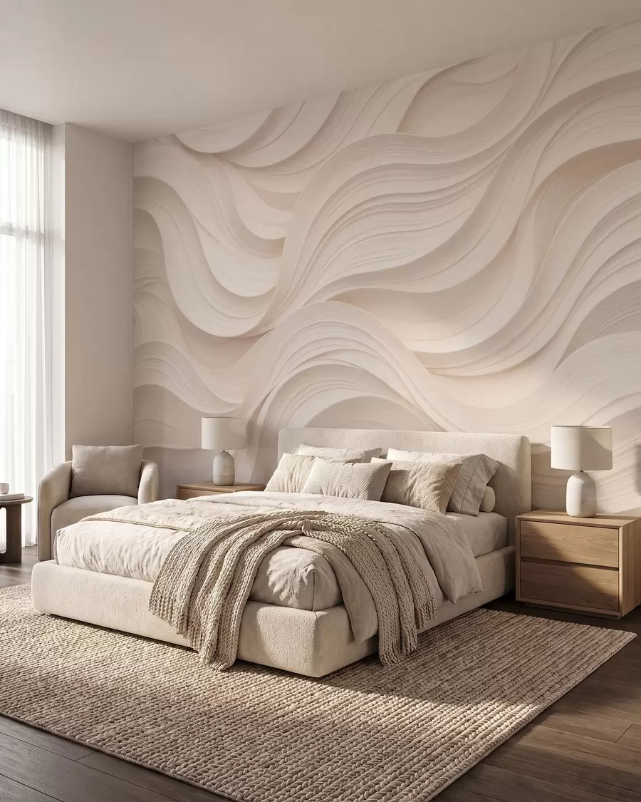 wall murals Talasi u puder roze w09957