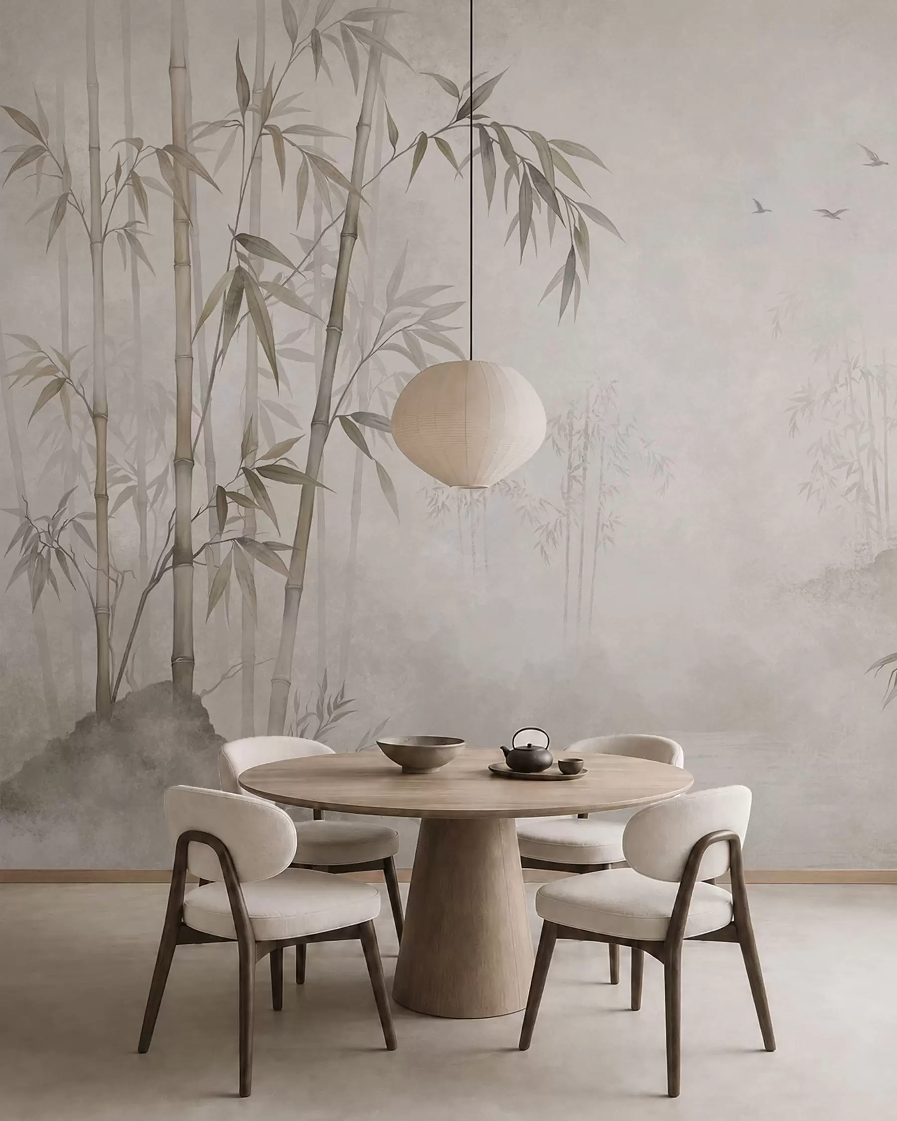 wall murals Bambus u magli w05732