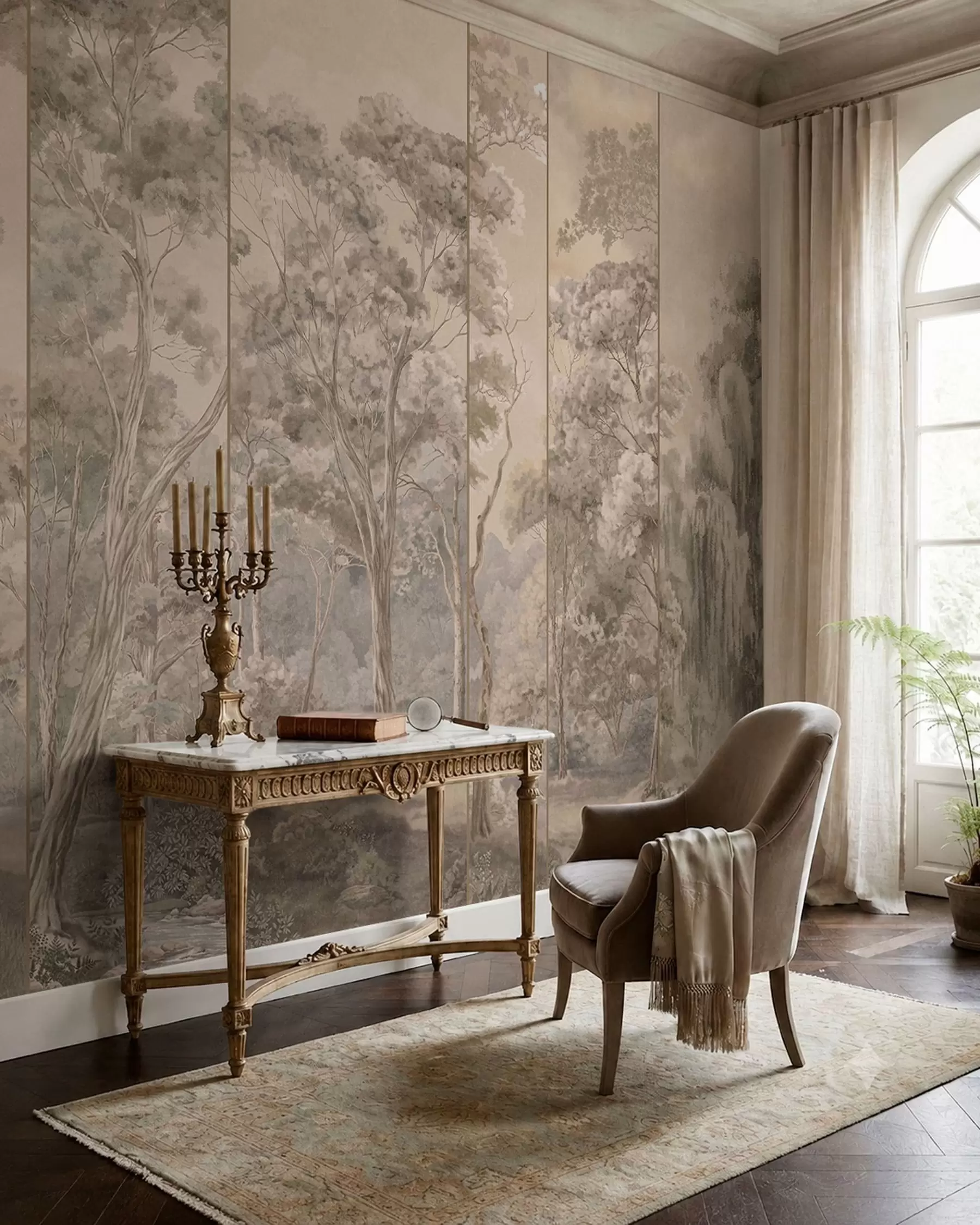wall murals Šuma u vintidž stilu w05811