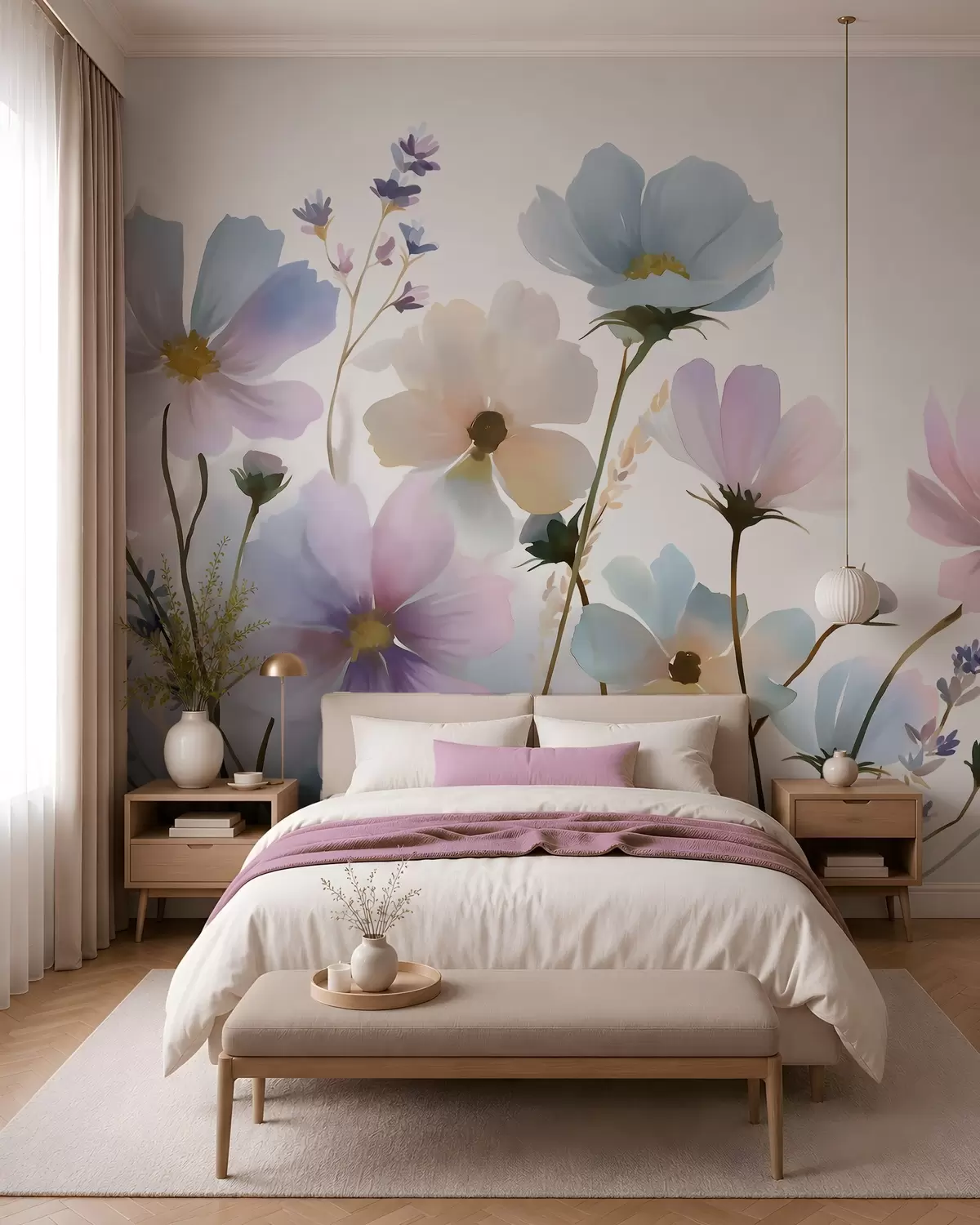 wall murals Poljsko cvijeće u akvarelu w05755
