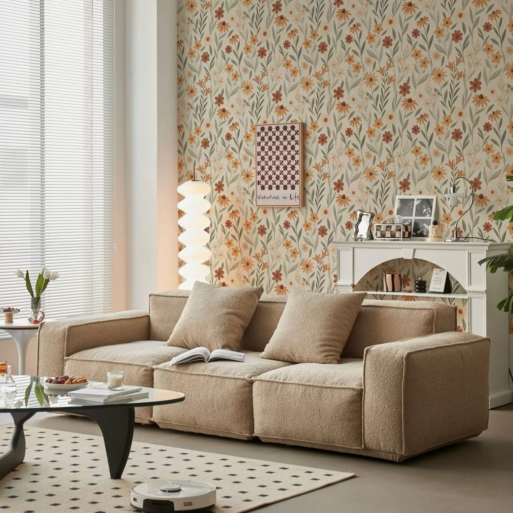 wall murals Дивље цвеће у топлим наранџастим тоновима a01237