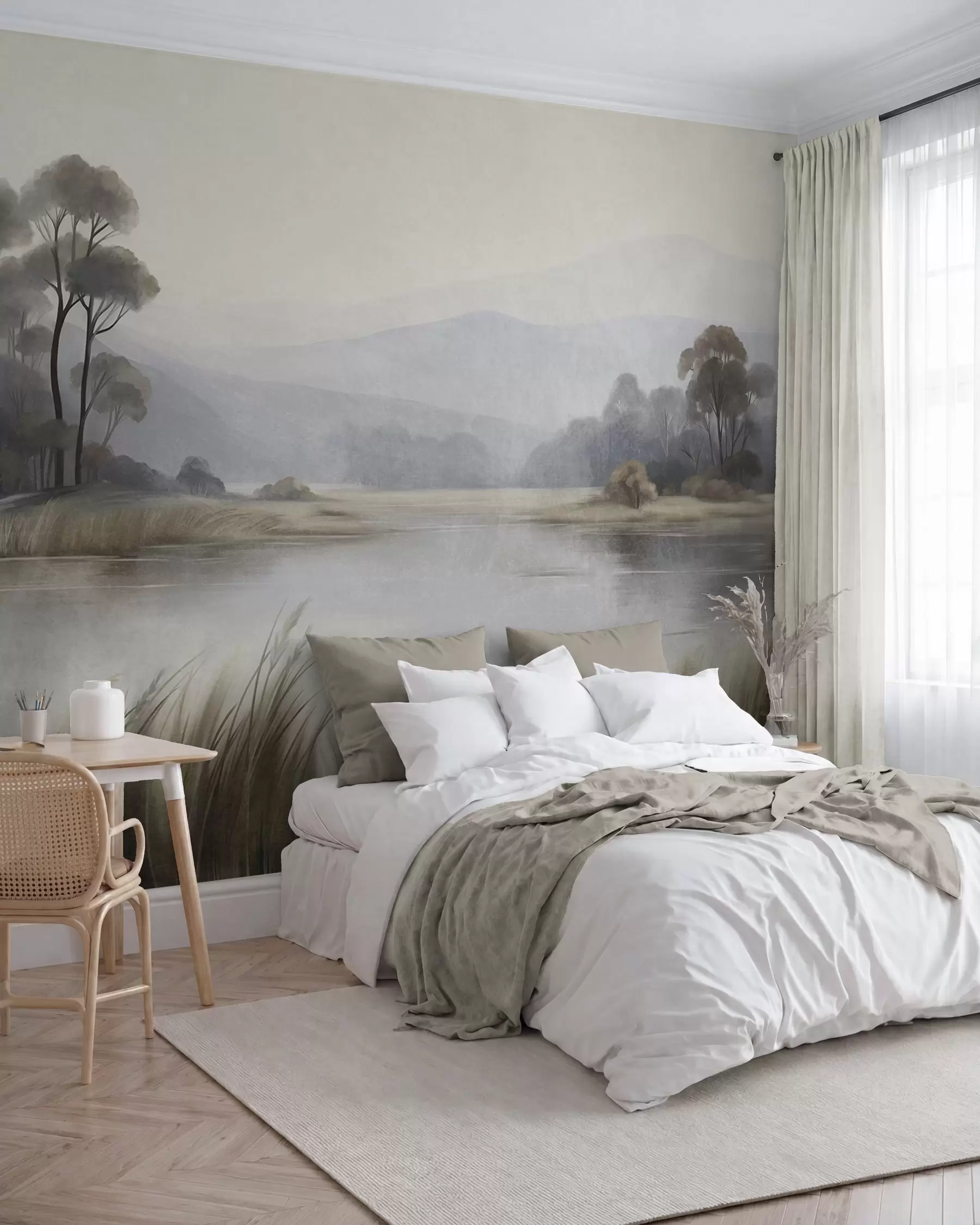 wall murals Jezero u boji žalfije w09983