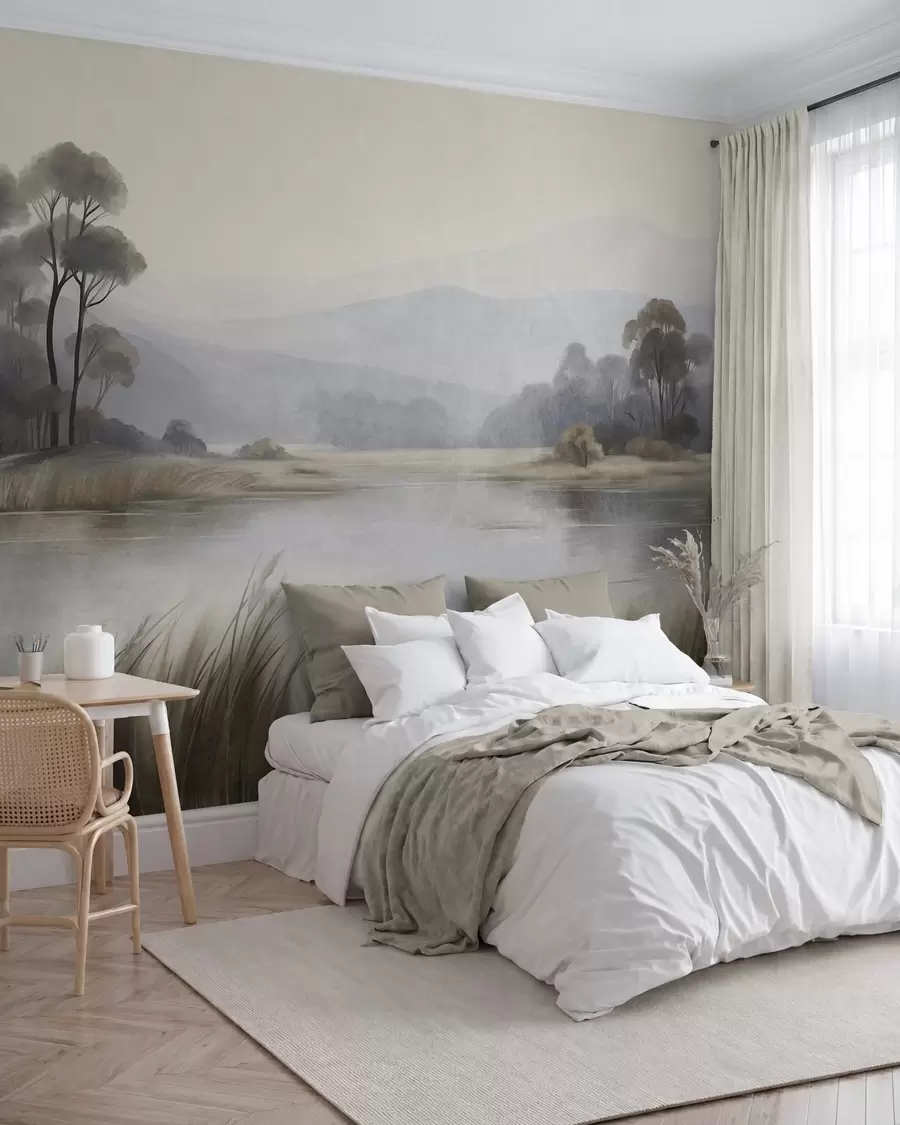 wall murals Jezero u boji žalfije w09983