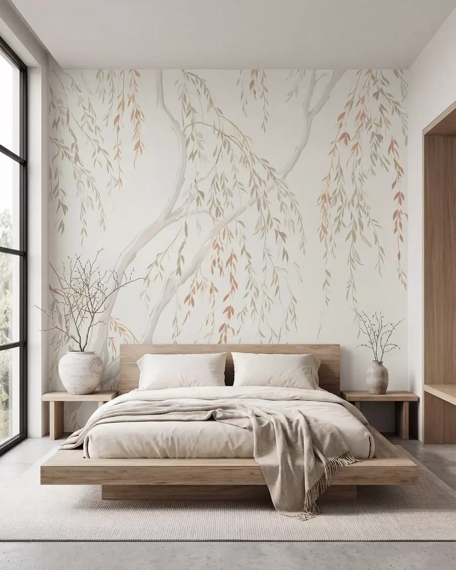 wall murals Vrba u puder roze w05812v4