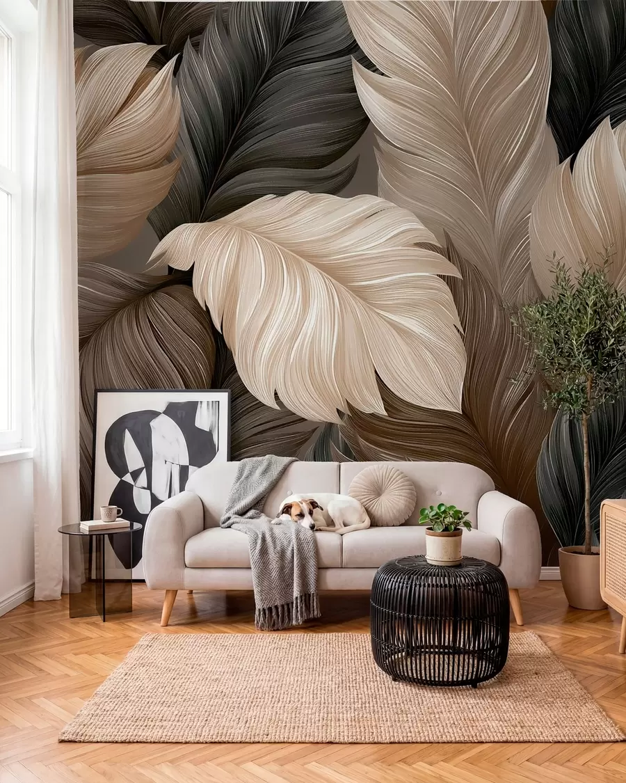 wall murals Perje u sepiji w05767
