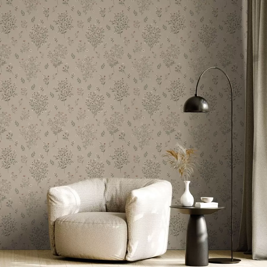 wall murals Нежно дивље цвеће и гране a01245