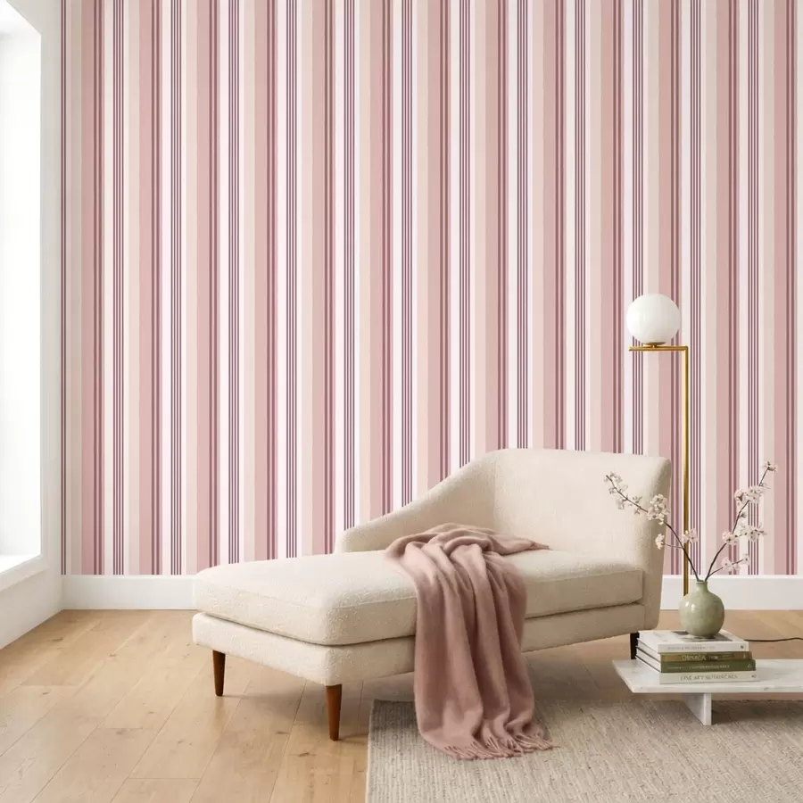 wall murals Ружичасте и бордо пруге на светлој позадини a01248v3
