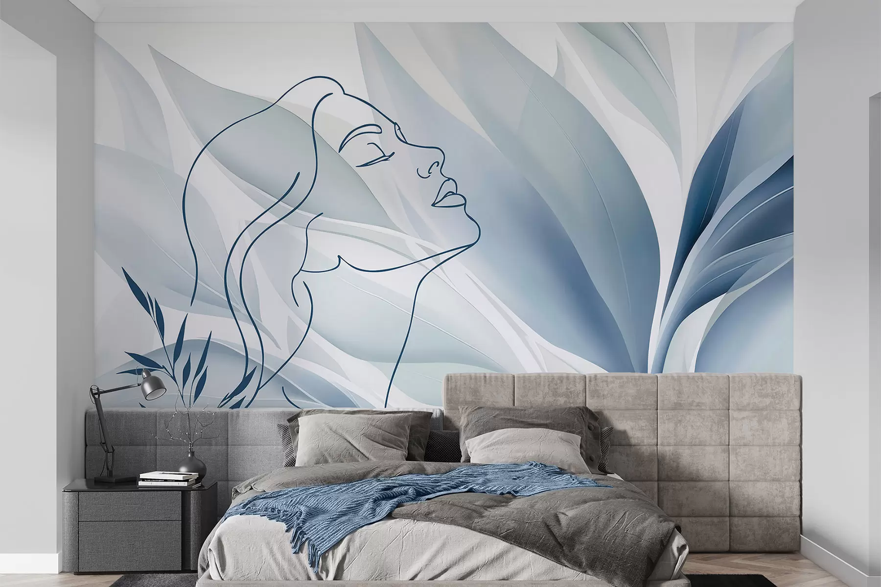 wall murals Силуета лица на апстрактној позадини w05787