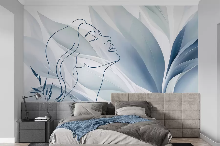 wall murals Силуета лица на апстрактној позадини w05787
