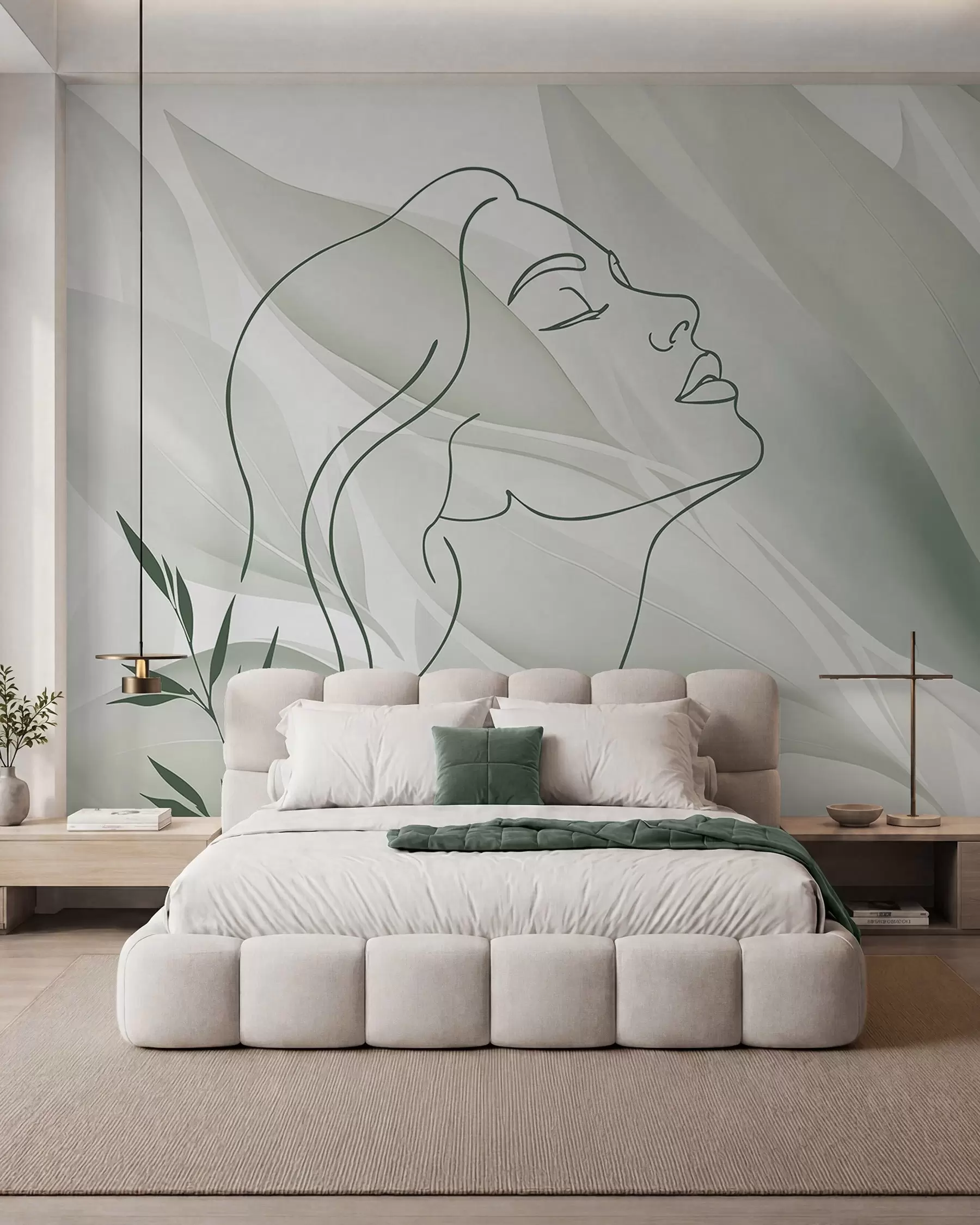 wall murals Силуета лица на апстрактној позадини w05787v1