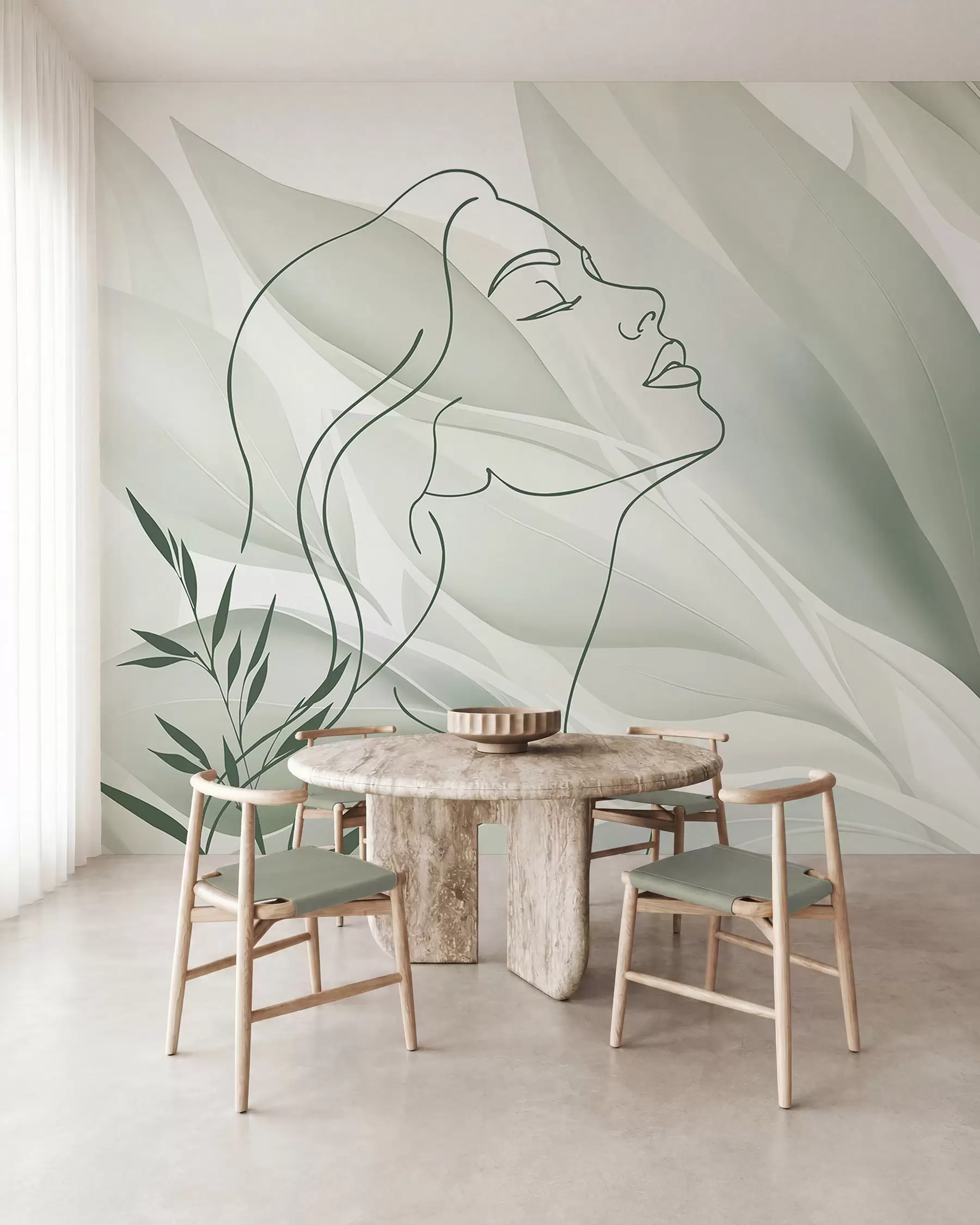 wall murals Силуета лица на апстрактној позадини w05787v1