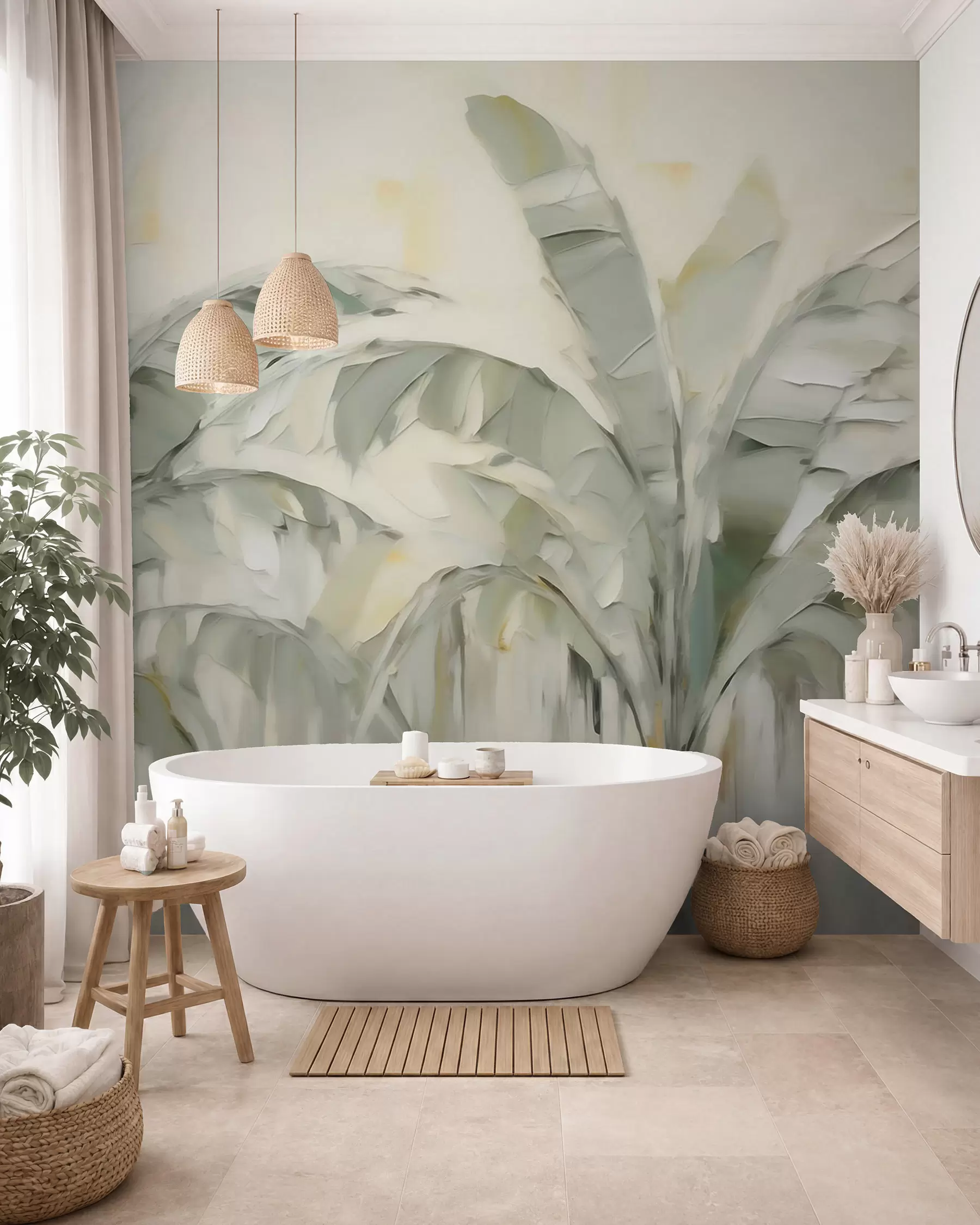 wall murals Апстрактни палмини листови, имитација слике w05826