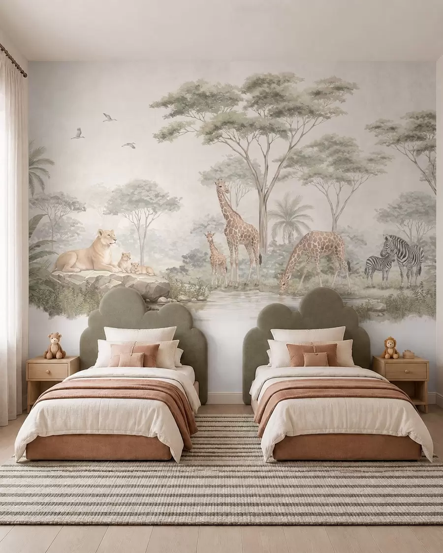 wall murals Safari u sepiji w05804