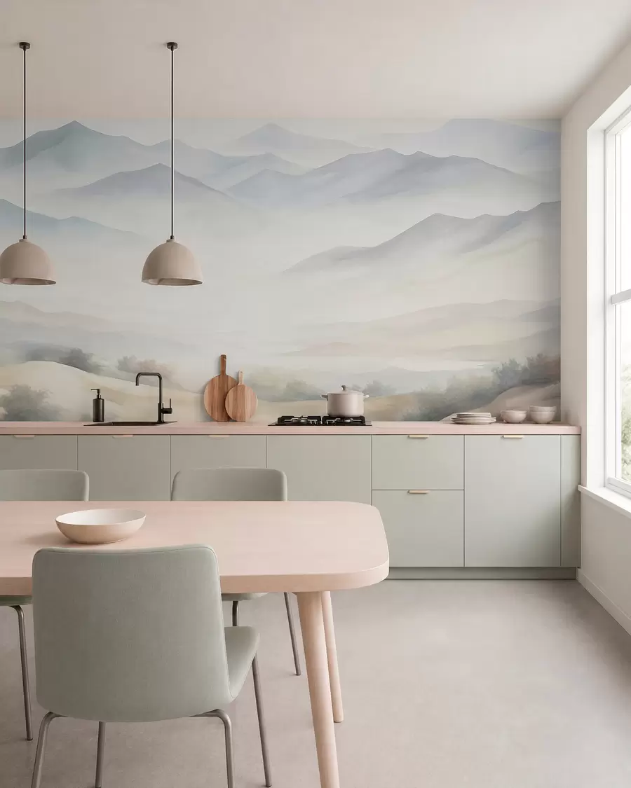 wall murals Текстурирани планински пејзаж w05834