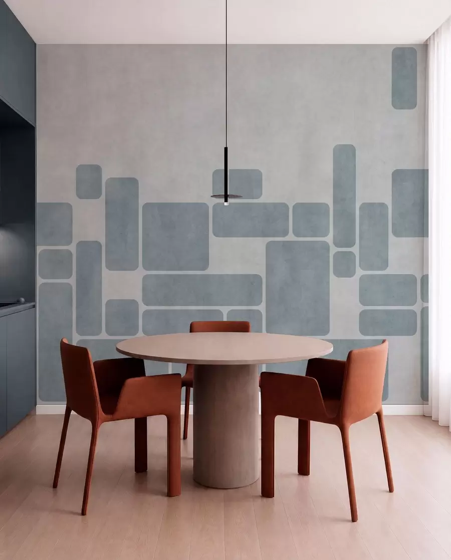 wall murals Геометријски узорак у светло плавим тоновима w05141v2