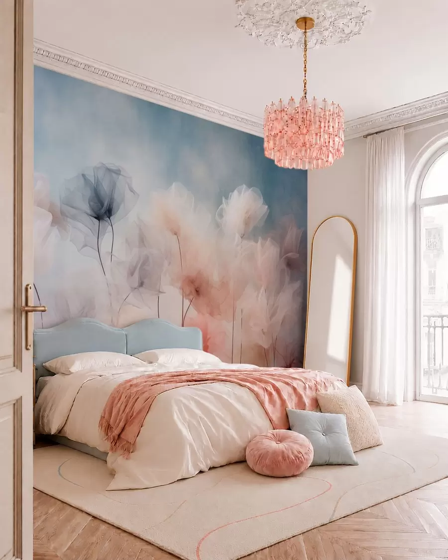 wall murals Lebdeći cvjetovi w05818