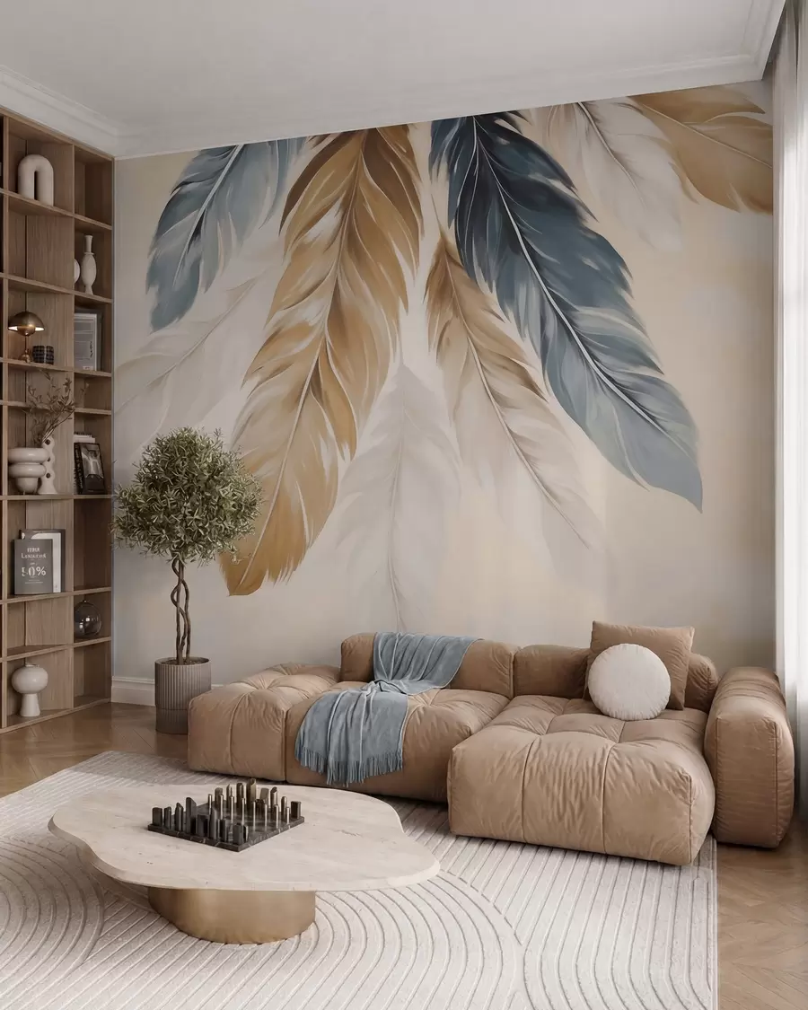 wall murals Апстрактно перје, имитација сликарства w05845
