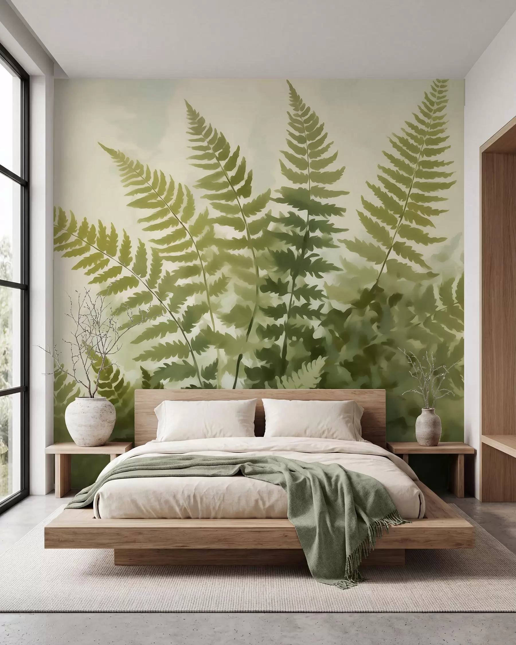 wall murals Апстрактни стилизовани листови папрати, имитација слике w05852