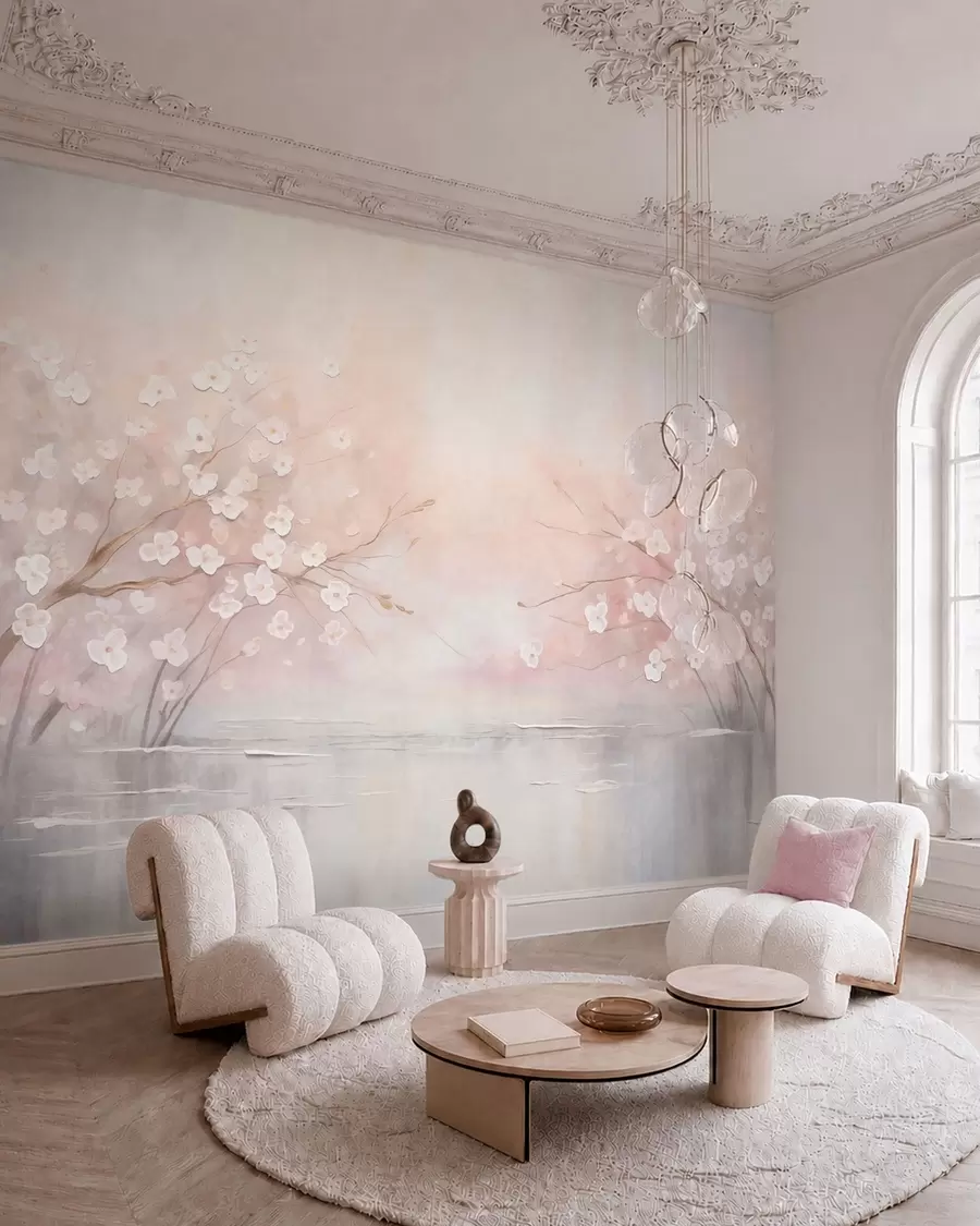 wall murals Cvjetovi kraj vode w05858