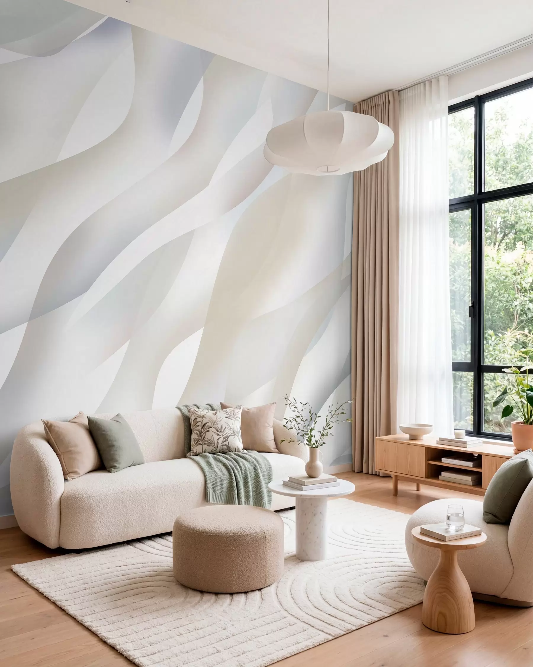 wall murals Talasi u boji slonovače w05758