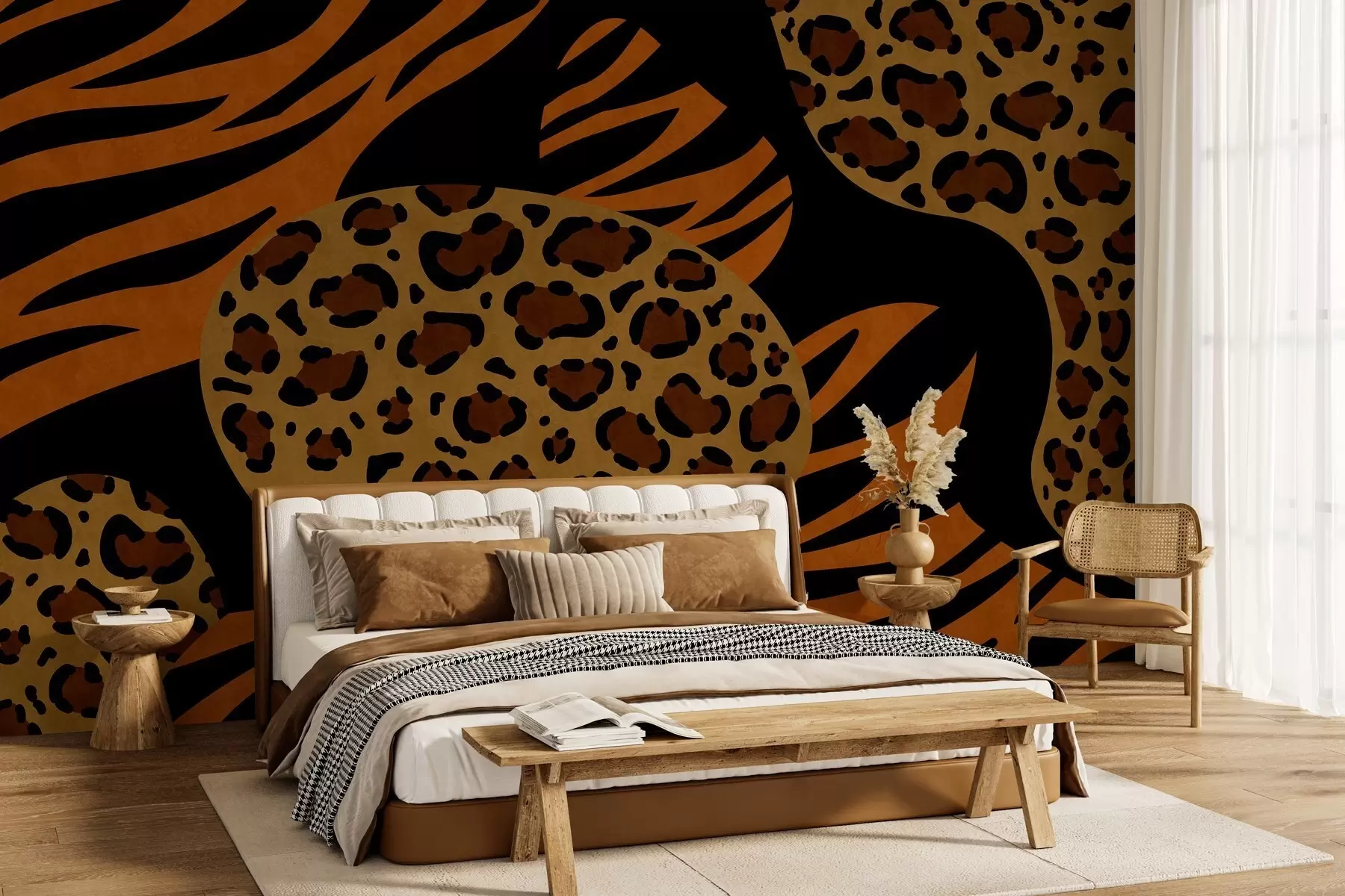 wall murals Узорци леопарда и тигра инспирисани дивљим животињама w05759