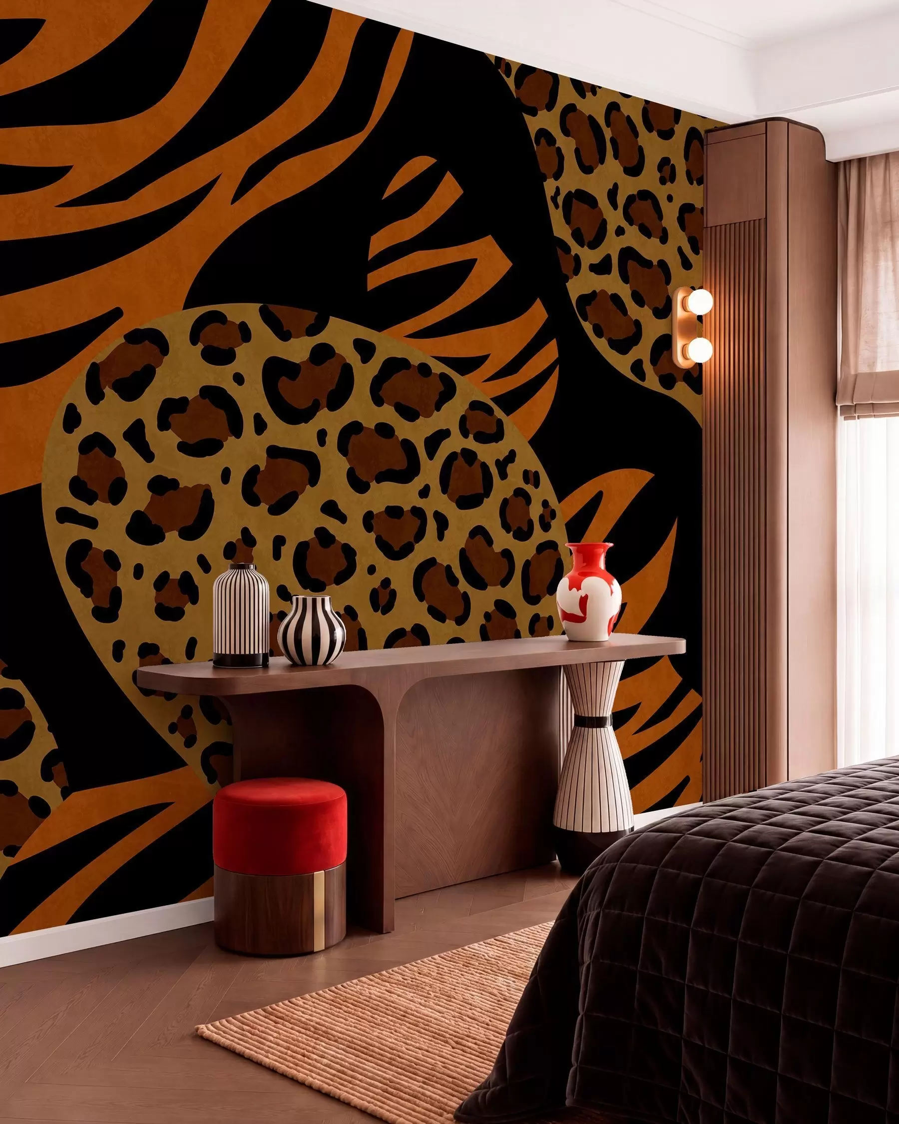 wall murals Узорци леопарда и тигра инспирисани дивљим животињама w05759