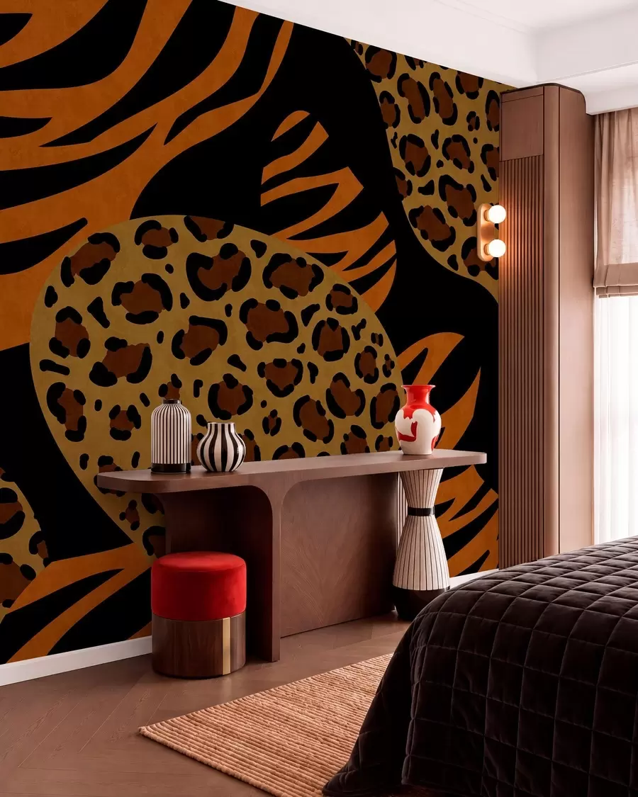 wall murals Узорци леопарда и тигра инспирисани дивљим животињама w05759