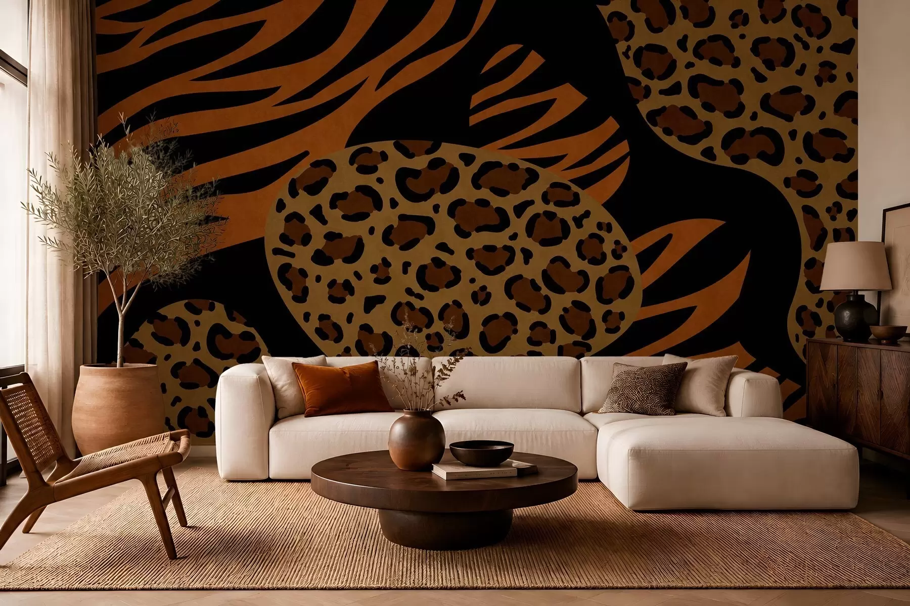 wall murals Узорци леопарда и тигра инспирисани дивљим животињама w05759