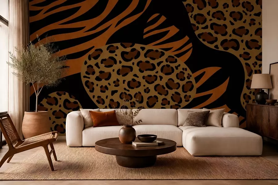 wall murals Узорци леопарда и тигра инспирисани дивљим животињама w05759