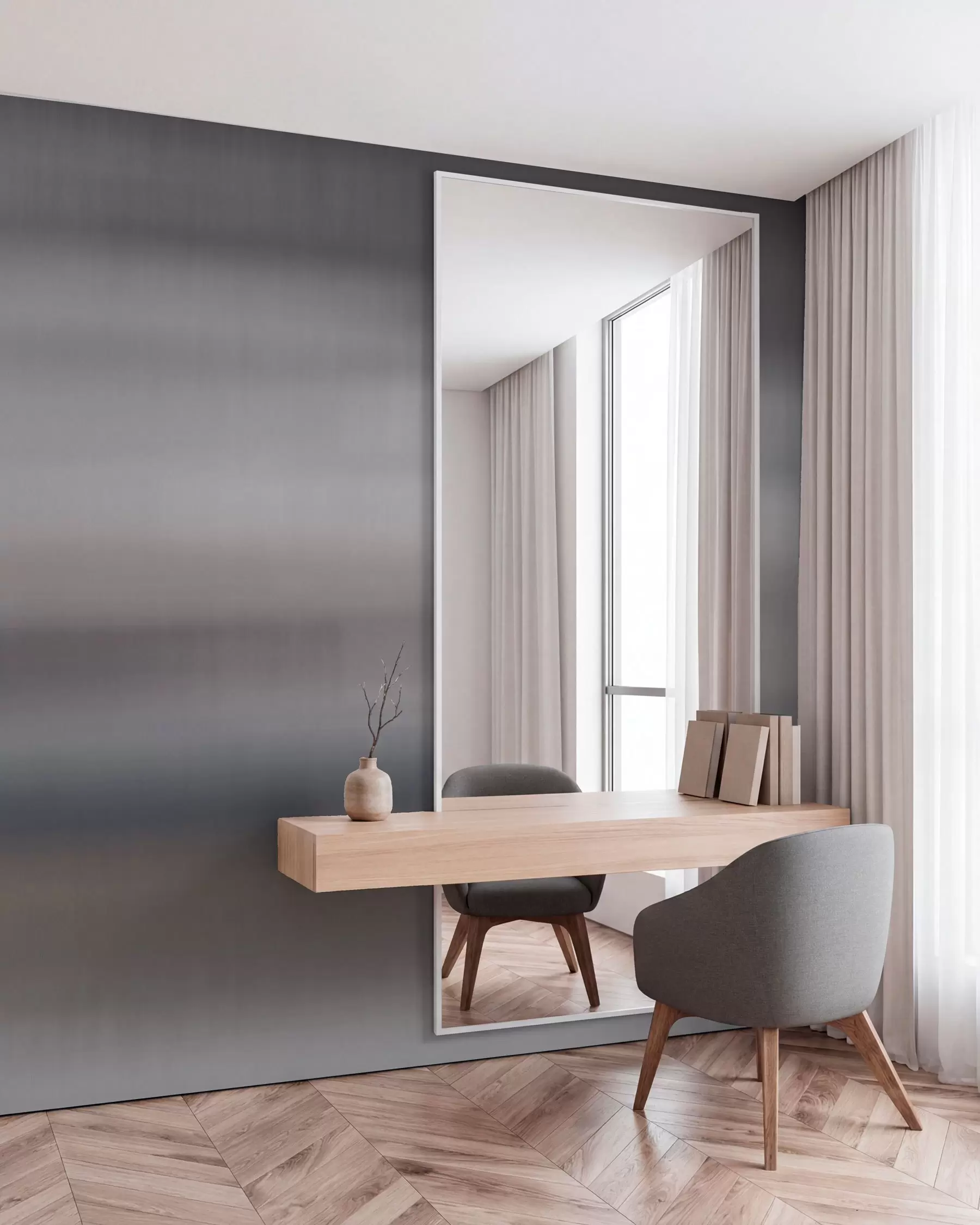 wall murals Horizont u boji grafita w05760