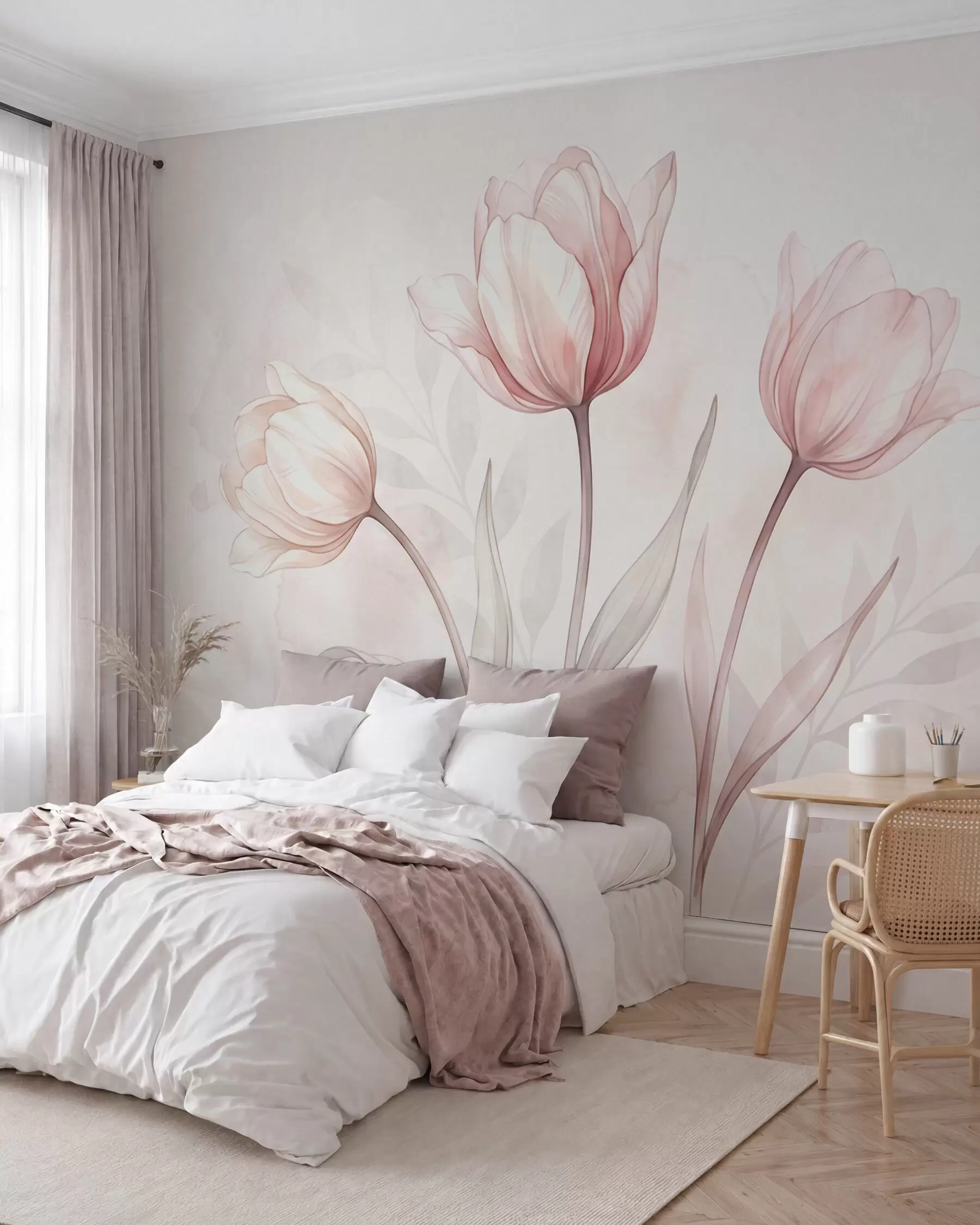 wall murals Lale u puder roze w10005