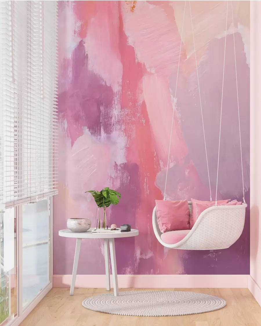 wall murals Ružičasti potezi četkice w05463