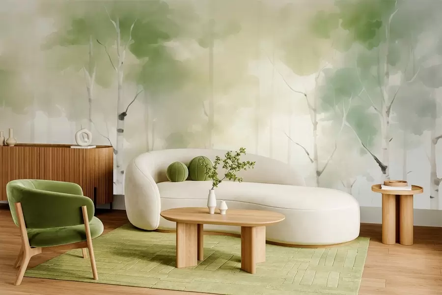 wall murals Дрвеће брезе w05676